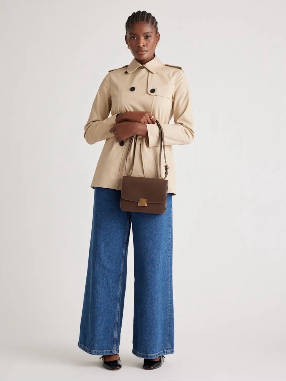 Quince Brown Leather Crossbody with Gold-Tone Hardware - Picture 3 of 6